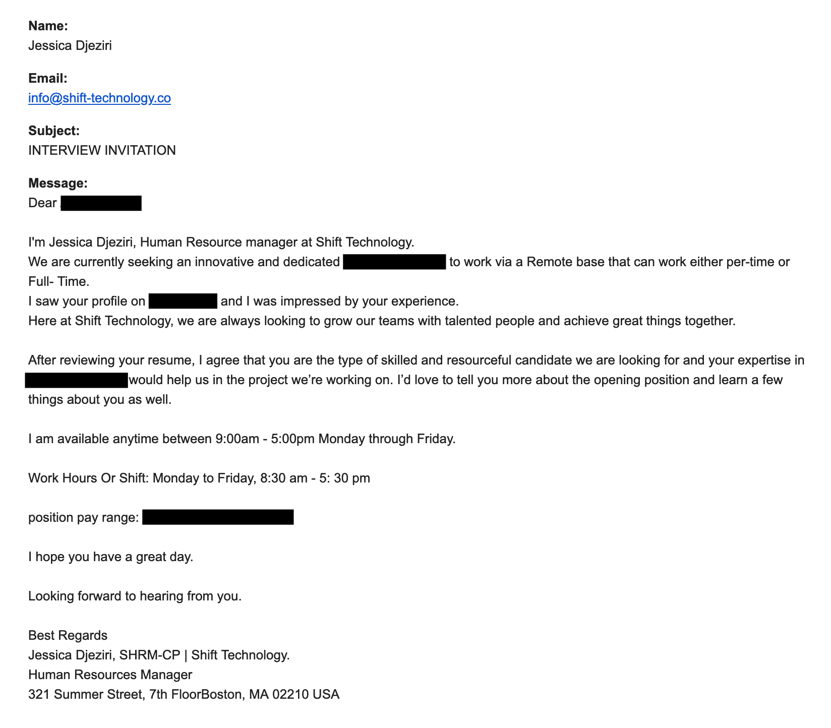 email work scam
