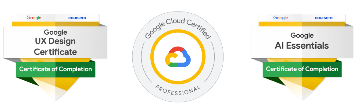 Google Certified: UXD, Workspace-Cloud, AI